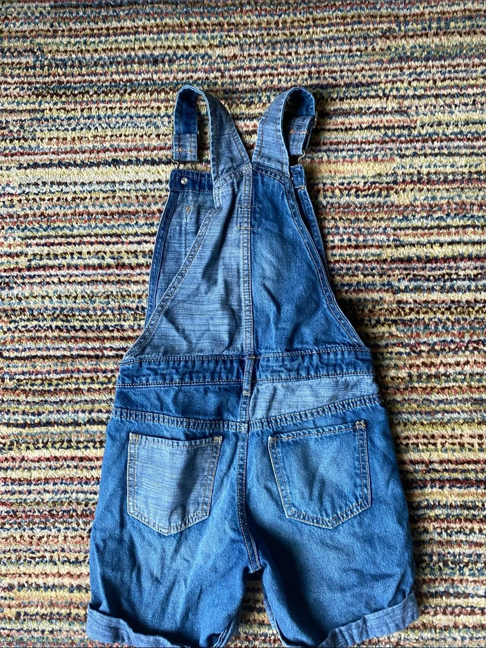 GAP Kids Denim Blue Overalls with Contrast Stitching